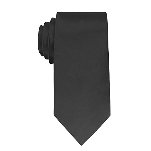 Image of Luckyvestir Mens Tie Solid Satin Neck Ties 3.15'' Formal Necktie for Wedding Business Christmas Father's Valentine's Day Gift