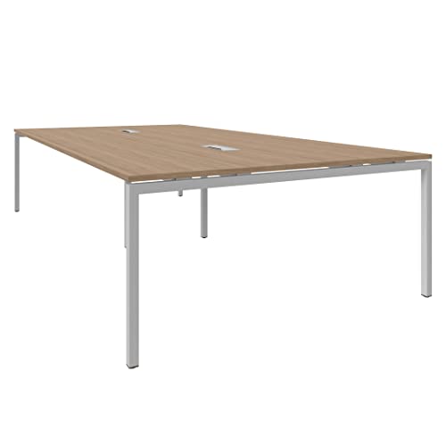 Weber Büroleben NOVA Besprechungstisch 160x80 Cm – Ahorn Tischplatte, Weißes Gestell, Für 4-6 Personen, Hochwertig & Stabil