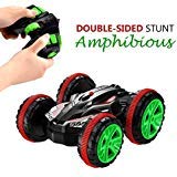 Stunt Car SZJJX 2.4Ghz 4WD RC Car Boat 6CH Remote Control Amphibious Off Road Electric Race Double Sided Car Tank Vehicle 360 Degree Spins and Flips Land & Water