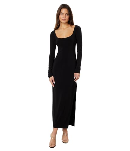 Image of Norma Kamali Women's Scoop Neck Side Slit Gown