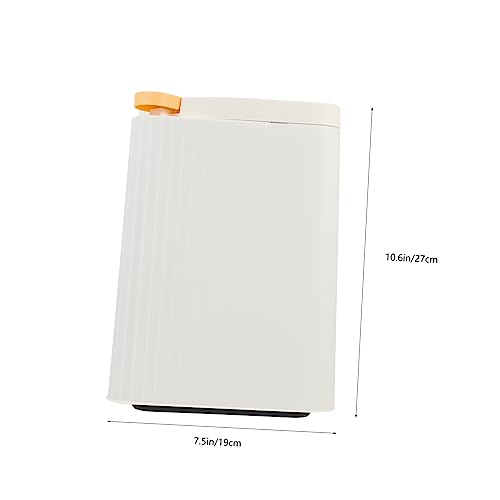 Caneca de basura rectangular de plástico con tapa 5L blanco miniatura 2