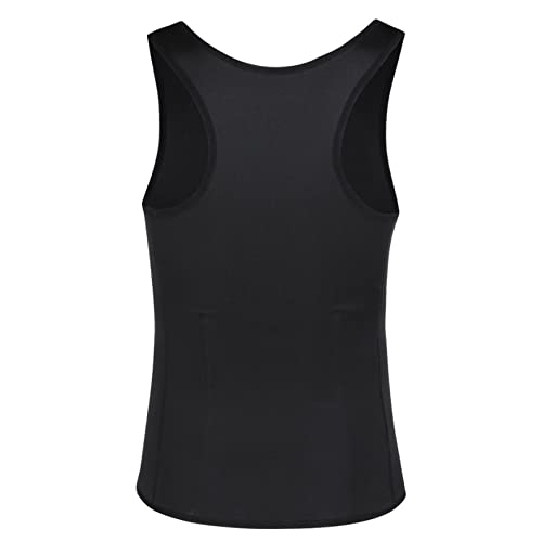 Chyjoey Men Waist Training Sauna Suit For Slimming - Hook & Zip Waist Trainer Body Shaper Vest Slimming Sports Fat Burner #TOP2