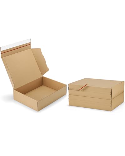 Poever Cajas de envío de 12 x 9 x 3 pulgadas: paquete de 25 cajas de cartón autosellantes para embalaje, cajas de envío marrones para embalaje de pequeñas empresas, cajas de cartón corrugado para