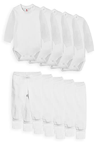 Kit 10 Peças Body e Calça Longo, Zupt Baby, Branco (P)