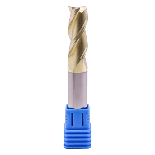 Image of 1 /2 inch 3 Flute Solid Carbide Square End Mill, ZrN Coated, for Aluminum | 37 Helix, 1 /2 inch Cutting Dia, 1 /2 inch Shank Dia, 1-1 /4 inch LOC, 3 inch OAL, For Milling Aluminum and Copper