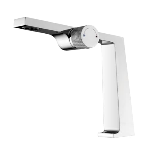 Brushed Gold Brass Bathroom Faucet Creative Knob Switch Design Single Handle Cold And Hot Dual Control Basin Faucet(Rose Gold,G9