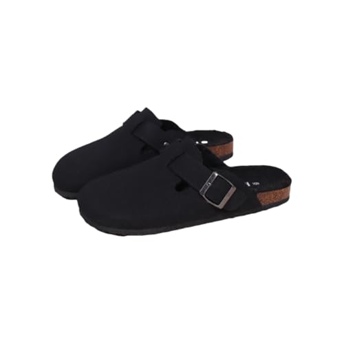 Women's Faux Suede Slip-On Clogs with Buckle Strap Faux Fur Lining Womens Slippers