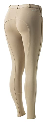Horze 36717-LBR-36 Active Women'S Horse Riding Silicone Grip Knee Patch Breeches | Midrise Waist cover