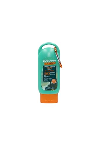 Babaria - Protector Solar Facial 50 Con Mosqueton | Ideal Para Deportistas Y Excursiones| Crema Antiarrugas Mujer |Protección Muy Alta Con Aloe Vera 50ml