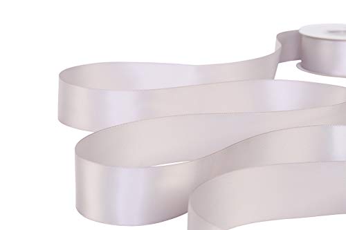 Ribbonitlux 1.5" Wide Double Face Satin Ribbon 25 Yards (012-Silver）, Set For Gift Wrapping, Party Decor, Sewing Applications, Wedding And Craft #TOP2