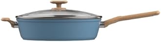GoodCook Healthy Ceramic Titanium-Infused 11” Jumbo Cooker with Lid, Light Blue – Induction Cookware, Nonstick Cooking Pan, Food Cooker for Stir-Fry, Vegetables, Chicken, Steak, Sauces