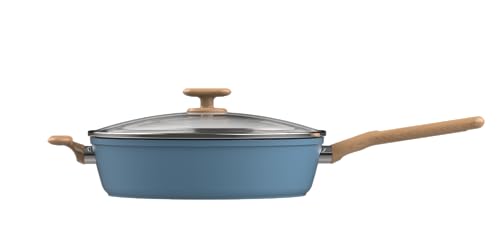 GoodCook Healthy Ceramic Titanium-Infused 11” Jumbo Cooker with Lid, Light Blue – Induction Cookware, Nonstick Cooking Pan, Food Cooker for Stir-Fry, Vegetables, Chicken, Steak, Sauces