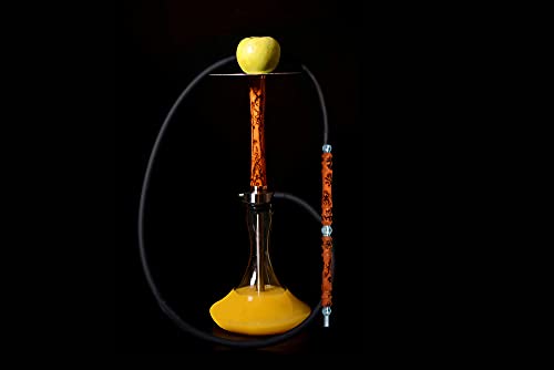 DFESKAH Shisha Schlauch mit Mundstück, Set Inkl. 48.5cm Holzmundstück & 150cm matt Schwarz Silikonschlauch… – Bild 7