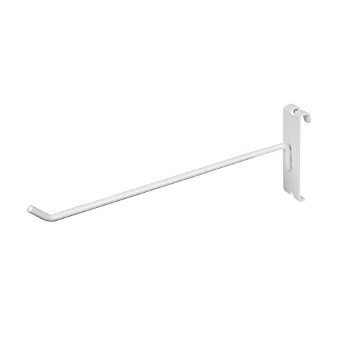 Econoco 10” Display Hooks, Gridwall Hooks, Grid Hook for Gridwall, Display Hooks For Panel, White, (Pack of 96)