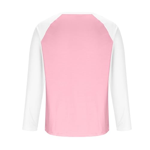Colorblock Raglan Sweatshirt Long Sleeve Henley Neck Pullover High Elastic Cotton Sweatshirts 1/4 Button Pullovers4