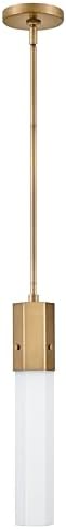 Hinkley Facet 45037HB Extra Small Pendant Light, Versatile Ceiling Fixture, Adjustable Height, for Even or Sloped Ceilings, in Heritage Brass