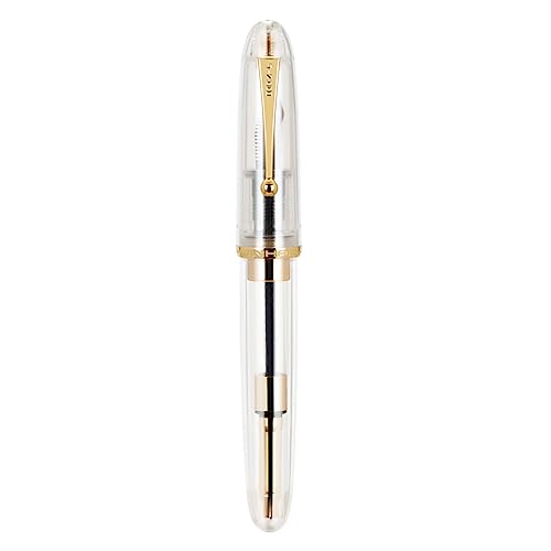 Image of Jinhao 9019 Dadao Series Fountain Pen Transparent Clear Gold Trim #8 Medium Nib with Large Converter for Writing, Signature and Calligraphy