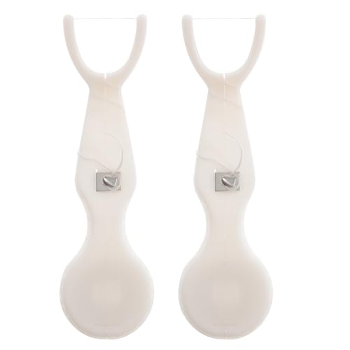 Mikinona Lot De 2 Porte-Fils Dentaires Faits Maison Portables Et Réutilisables Blancs Avec Manche Pour -Dents