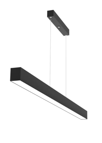 Lineer 150 cm Siyah Kasa Ledli Sarkıt Modern Led Avize, Salon, Mutfak, Masa Üstü Avize (3000K (Gün Işığı))