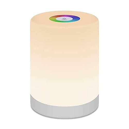 Lámpara portátil de cabecera con control táctil LED inteligente recargable, luz de noche, cambio de color ajustable RGB Cover