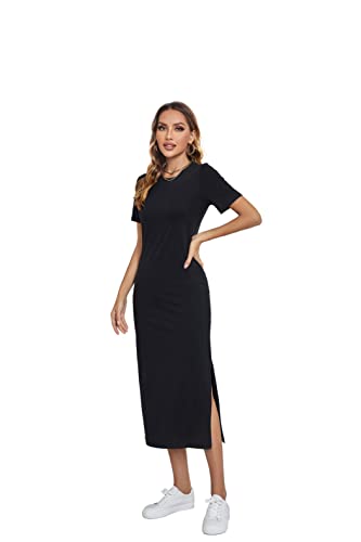 Germinate Maxi T Shirt Kleid Frauen Sommer Lose und Bequem Casual Strand...