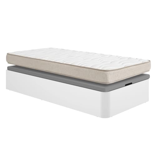 DEKIT - Pack Ahorro Juvenil Canapé Round con 1 Colchón viscoelástico Nova 90x190cm
