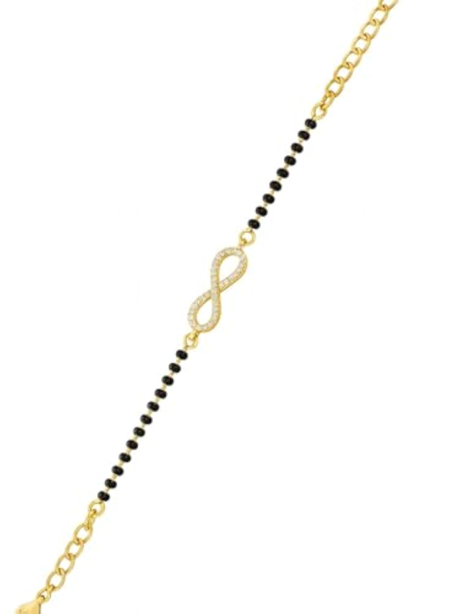 Gold Plated American Diamond Infinity Mangalsutra Bracelet for Women