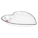 VALICLUD Keramik Schmucktablett Herzförmig Kreativ Chic Aufbewahrungstablett für Muffins und Bonbons Hochzeitstafel und Kuchenladen