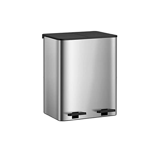 TEmkin Abfalleimer Küchen-Mülleimer aus Edelstahl mit Pedal und leisem und sanftem Deckelschließen, großer Kapazität, Tretmülleimer für Küche und Büro, Recycling-Mülleimer, Mülleimer