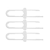 Dreambaby Sliding Cabinet Locks - Child Proof Cabinet Latches - For Kitchen, Bathroom Storage Doors Handles & Knobs - Suitable for Round & D-Shaped Handles - 3 Pack - White - Model L183
