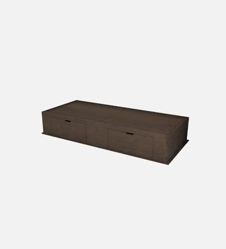 Image of Cyprus Multipurpose Diwan Single Bed with Storage Engineered Wood Single Box Bed Dark Wenge Finish Knock Down