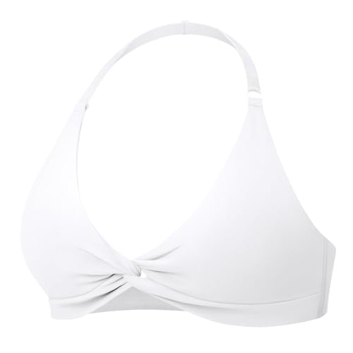 Image of YEOREO Halter Sports Bras for Women Low Impact Removable Padded Adjustable Deep V Bra Seamless Workout Gym Crop Tops