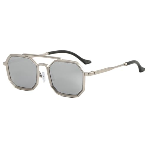 helena Vintage Small Sunglasses Men Polygon Sunglasses Vintage Double beam Metal Sunglasses Punk Square Sun Glasses