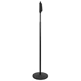 PULSE MIC SOLO II One‑Hand Adjustable Microphone Stand – Round Cast‑Iron Base, 1020–1620mm Height, 5/8" Thread, Black