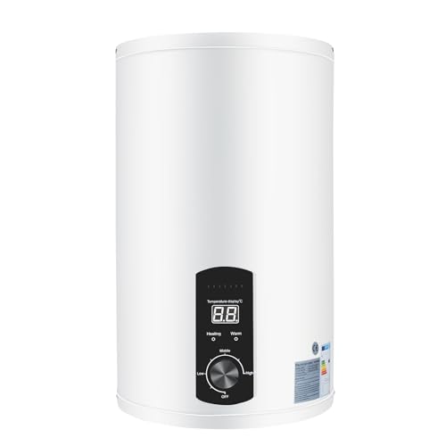 AOOUNGM Elektro Warmwasserboiler 35L, Vertikal Wasserboiler, Elektro Warmwasserspeicher Boiler, 2000W Warmwasserspeicher Speicher, Wandhängend Warmwasserboiler mit LED-Bildschirm