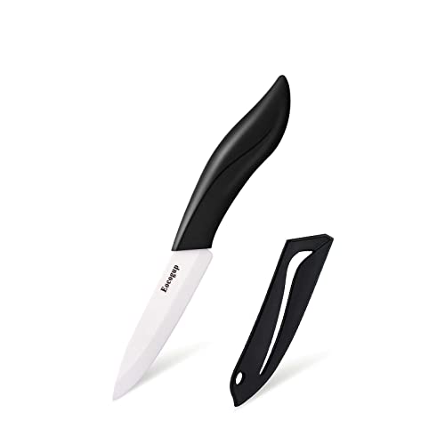 Comparison: Best Ceramic Paring Knife 5 Eocogup Paring Knife, Large Handle and Super Sharp Ceramic Knife Blade of 4 Inch,Rust Proof Stain Resistant,ABS Handle(Black).