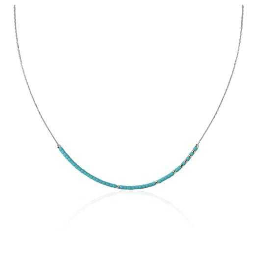 Collier fin choker turquoise - chaine serpent argent massif 925 - Collier pierres, perles turquoise naturel - collier minimaliste discret - bijoux été