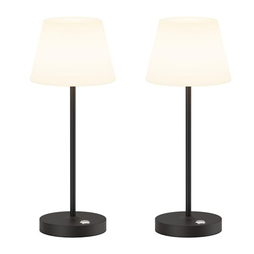 Coinmit 023 2 Pack Battery Operated Table Lamps, 6000Mah Cordless Battery Powered Desk Lamp, Modern Led Outdoor Waterproof Matte Black Acrylic Table Lamps thumb #8