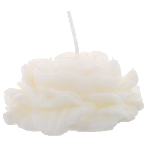 IWOWHERO Vela Aromática sin Humo en Forma de Peonía de Color Claro para Festival, Vela Perfumada de Parafina que Crea Ambiente Cálido y Decorativo