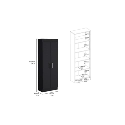 Image of Clinton Pantry Cabinet Engineered Wood Black