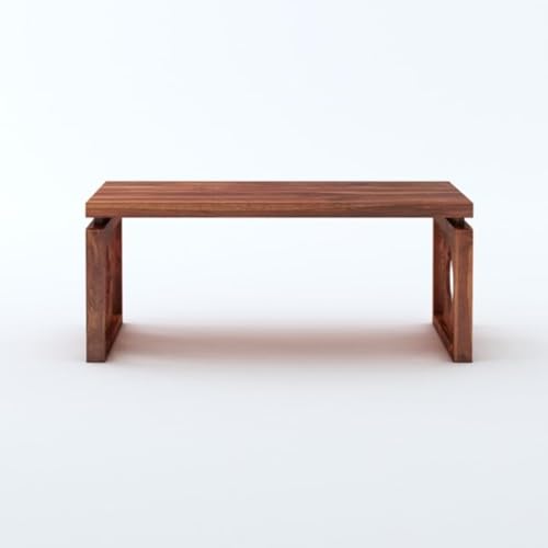 Image of MAMTA DECORATION Solid Sheesham Wood Coffee Table for Living Room | Wooden Center Table for Home, Hall, Office & Lounge | Modern Tea Table with Decorative Side Panels | Honey Finish