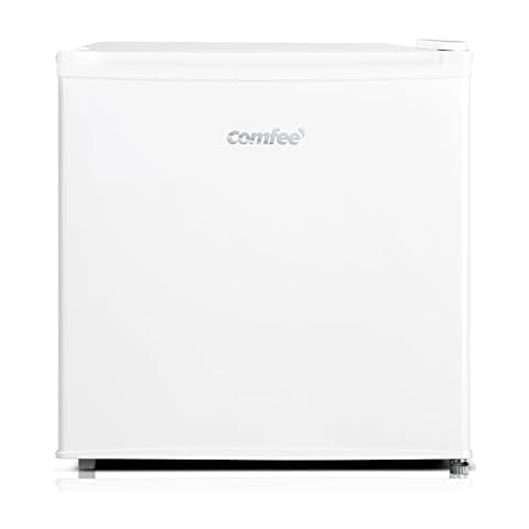Comfee RCD50WH1(E) Mini Kühlschrank / 43L Kühlbox mit Eisfach/Kühlschrank Klein für Zimmer & Büro/Schnelle Kühlung in der Chiller Box/Temperaturregelung/Verstellbare Füße / 100 kWh/Jahr/Weiß Cover