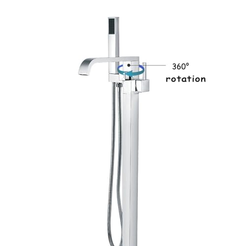 Robinet de baignoire brossé autoportant avec cascade haut de gamme