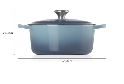 Image of Le Creuset Signature Enameled Cast-Iron 5-1 /2-Quart Round French (Dutch) Oven, Marine