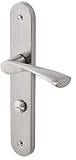  ENSEMBLE POIGNEE DE PORTE AVEC VERROU POUR SALLE DE BAIN OU TOILETTES EN ACIER ET ZAMAC 240 x 40 x 9 mm