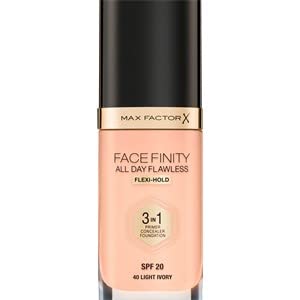 Max Factor Facefinity All Day Flawless 3 in 1 Liquid Foundation, Lightweight Oil Free Formula with SPF 20, 030 Porcelain, 30 ml
