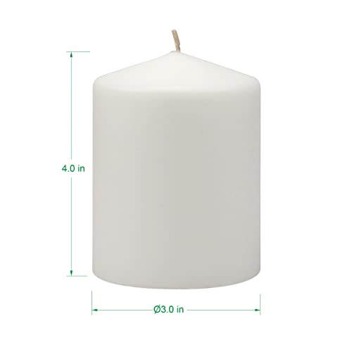 Stonebriar Unscented White Tall Pillar Candles, 35 Hour Burning Candle Pillars, Perfect for Decor, Weddings, Emergencies 3" X 4", 6 count