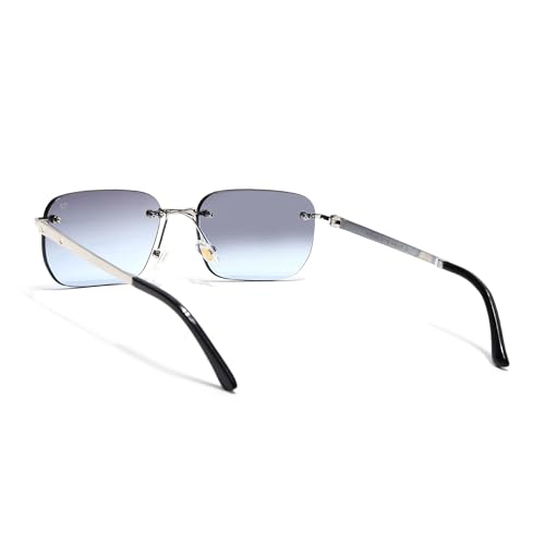 Image of Voyage Rimless Polarized Sunglasses for Men & Women (Black Lens | Black Frame - MG7601)