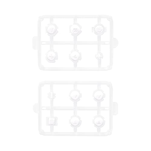 eXtremeRate Replacement Two-Tone Jelly Buttons for JoyCon, White & Clear with Symbols Custom Controller ABXY Direction Home Capture + - Keys, DIY Action Face Buttons for Nintendo Switch & Switch OLED
