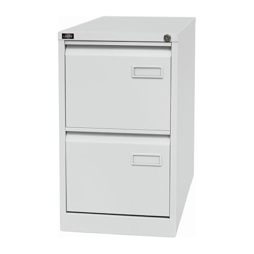BISLEY Light Hängeregistraturschrank, einbahnig, DIN A4, 2 HR-Schubladen, Metall, 645 Lichtgrau, 62.2 x 41.3 x 71.1 cm